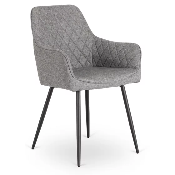 Scaun Brescia, 57x52x85 cm, Structura Metalica, Stofa Gri picture - 1
