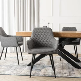 Scaun Brescia, 57x52x85 cm, Structura Metalica, Stofa Gri