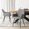 Scaun Brescia, 57x52x85 cm, Structura Metalica, Stofa Gri picture - 3