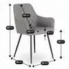 Scaun Brescia, 57x52x85 cm, Structura Metalica, Stofa Gri picture - 7