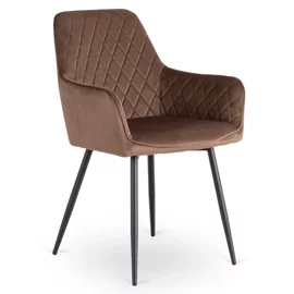 Scaun Brescia, 57x52x85 cm, Structura Metalica, Stofa Maro