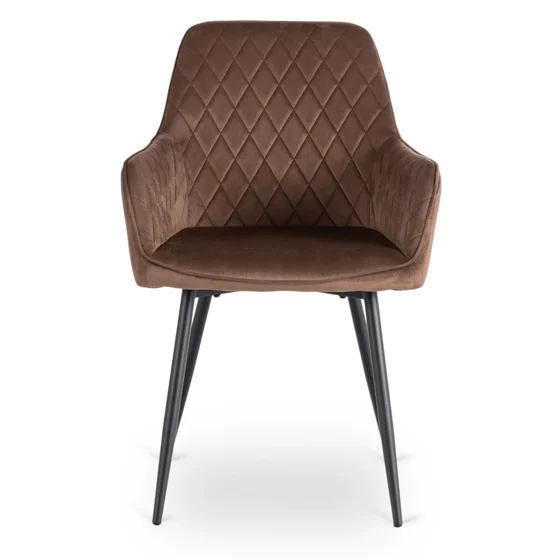 Scaun Brescia, 57x52x85 cm, Structura Metalica, Stofa Maro picture - 3