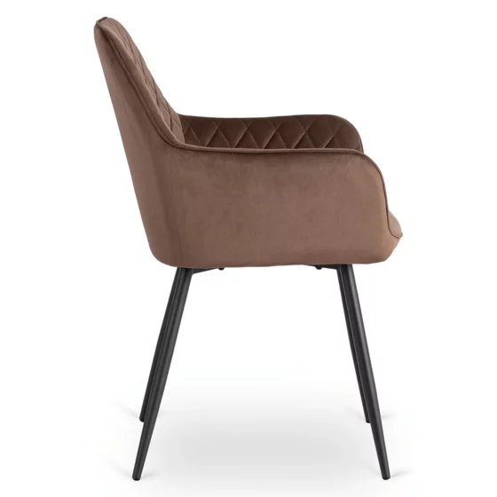 Scaun Brescia, 57x52x85 cm, Structura Metalica, Stofa Maro picture - 4