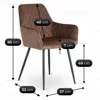 Scaun Brescia, 57x52x85 cm, Structura Metalica, Stofa Maro picture - 6
