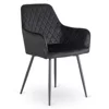 Scaun Brescia, 57x52x85 cm, Structura Metalica, Stofa Neagra picture - 1