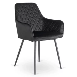 Scaun Brescia, 57x52x85 cm, Structura Metalica, Stofa Neagra