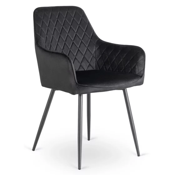 Scaun Brescia, 57x52x85 cm, Structura Metalica, Stofa Neagra picture - 1