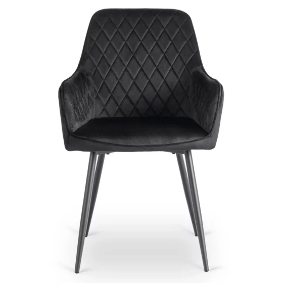 Scaun Brescia, 57x52x85 cm, Structura Metalica, Stofa Neagra picture - 4