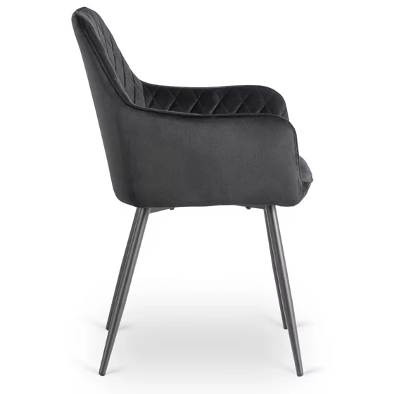 Scaun Brescia, 57x52x85 cm, Structura Metalica, Stofa Neagra picture - 5