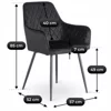 Scaun Brescia, 57x52x85 cm, Structura Metalica, Stofa Neagra picture - 7
