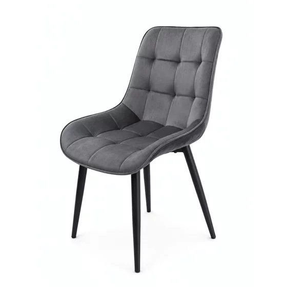 Scaun Caprice 52x62x87 h cm, Catifea Gri picture - 1