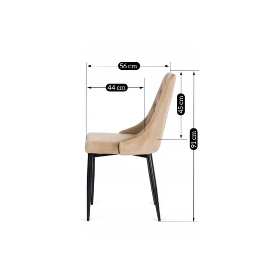Scaun Corus, 53x59x87 H CM, Structura metalica, Negru/Beige picture - 5