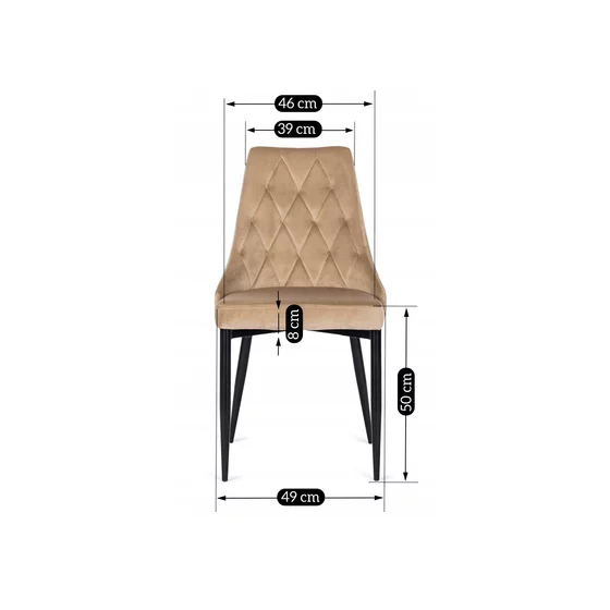 Scaun Corus, 53x59x87 H CM, Structura metalica, Negru/Beige picture - 6