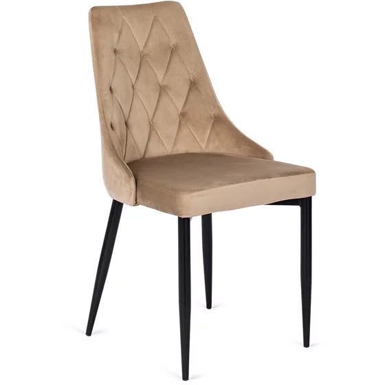 Scaun Corus, 53x59x87 H CM, Structura metalica, Negru/Beige picture - 1