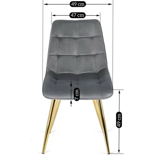 Scaun Cronos, 49x57x89 H CM, Structura metalica, Gri/Auriu picture - 8