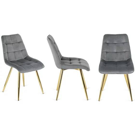 Scaun Cronos, 49x57x89 H CM, Structura metalica, Gri/Auriu picture - 5