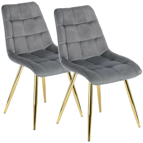 Scaun Cronos, 49x57x89 H CM, Structura metalica, Gri/Auriu picture - 6