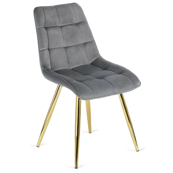 Scaun Cronos, 49x57x89 H CM, Structura metalica, Gri/Auriu picture - 1