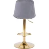 Scaun de Bar Akita, 45x42x91/112 cm, Metal/Catifea, Gri/Auriu picture - 4