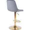 Scaun de Bar Akita, 45x42x91/112 cm, Metal/Catifea, Gri/Auriu picture - 5