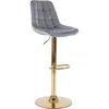 Scaun de Bar Akita, 45x42x91/112 cm, Metal/Catifea, Gri/Auriu picture - 1