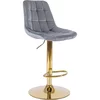 Scaun de Bar Akita, 45x42x91/112 cm, Metal/Catifea, Gri/Auriu picture - 8