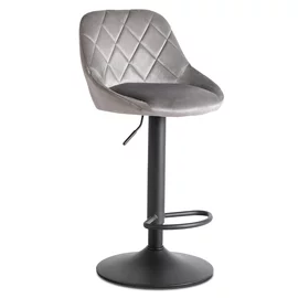 Scaun de Bar Embu, 45x48x83/104 cm, Metal/Catifea, Gri