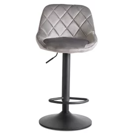 Scaun de Bar Embu, 45x48x83/104 cm, Metal/Catifea, Gri