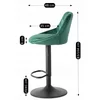 Scaun de Bar Embu, 45x48x83/104 cm, Metal/Catifea, Verde picture - 8