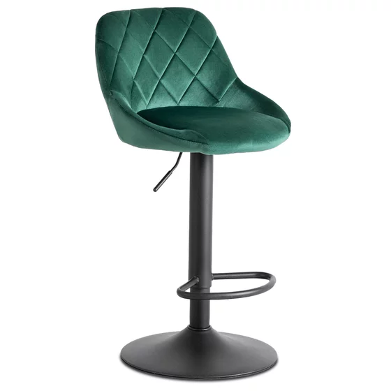 Scaun de Bar Embu, 45x48x83/104 cm, Metal/Catifea, Verde picture - 1