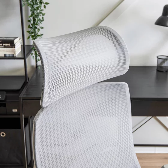 Scaun De Birou Corint, Ergonomic, 50x72x118x134 h cm, Stofa, Gri Deschis picture - 5