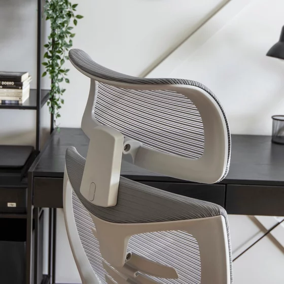 Scaun De Birou Corint, Ergonomic, 50x72x118x134 h cm, Stofa, Gri Deschis picture - 12