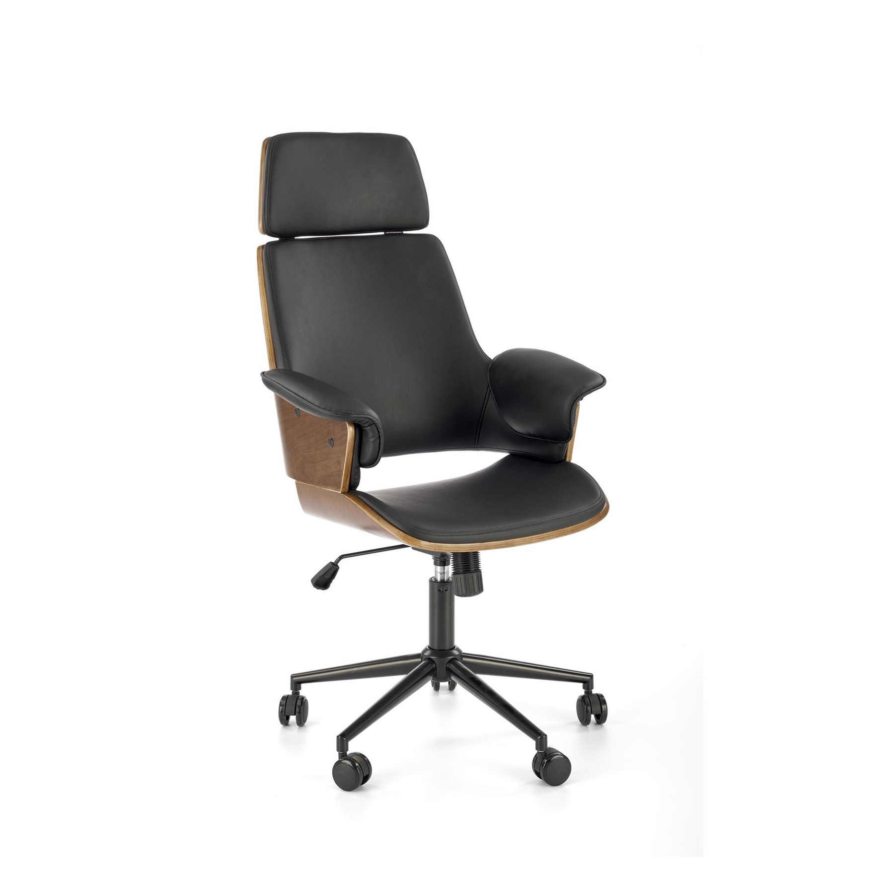 Scaun de birou herning 129, 65x65x111-122 cm, negru/nuc