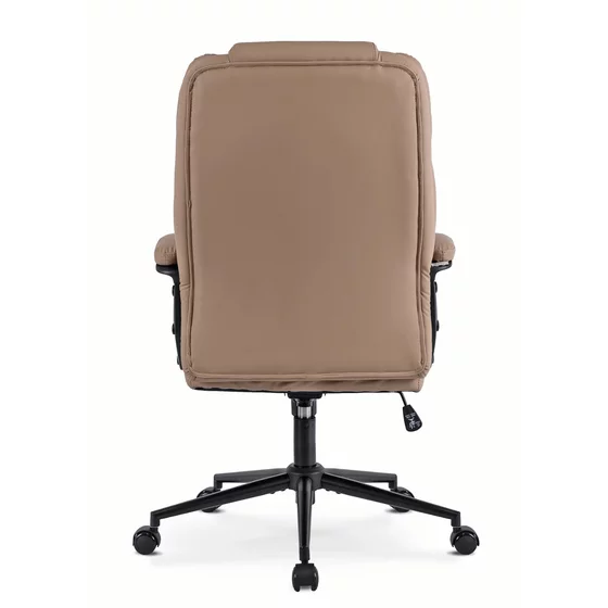 Scaun De Birou Polis, Ergonomic, 72x73x110-125 h cm, Piele Ecologica, Beige picture - 4