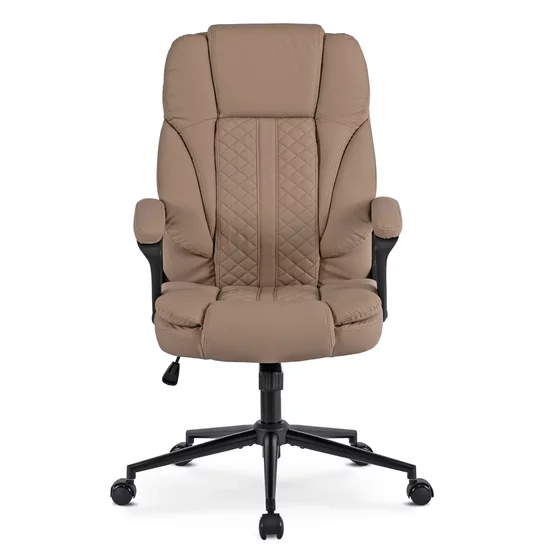 Scaun De Birou Polis, Ergonomic, 72x73x110-125 h cm, Piele Ecologica, Beige picture - 6