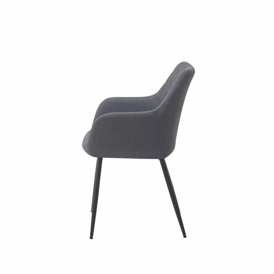 Scaun Elara, 57x57.5x87 cm, Metal/Stofa, Gri Deschis picture - 3