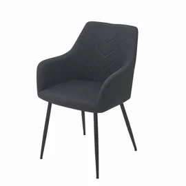 Scaun Elara, 57x57.5x87 cm, Metal/Stofa, Gri Inchis