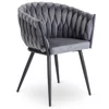 Scaun Elena, 63x55x78 h cm, Catifea Gri picture - 1