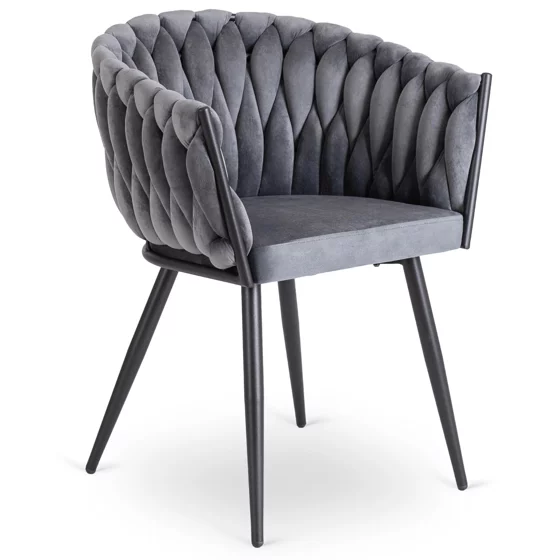Scaun Elena, 63x55x78 h cm, Catifea Gri picture - 1