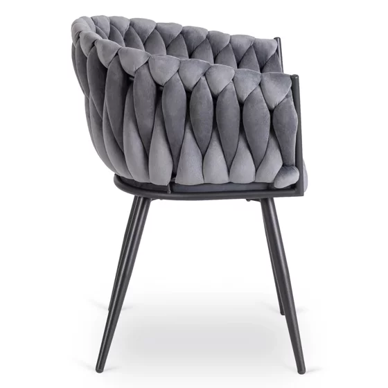 Scaun Elena, 63x55x78 h cm, Catifea Gri picture - 5