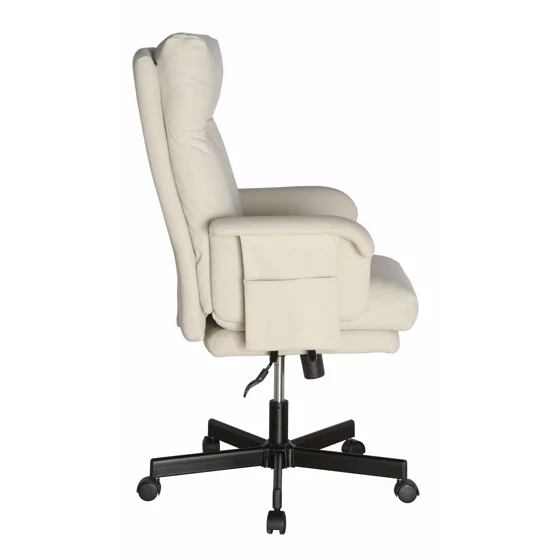 Scaun Ergonomic Velin, 74x73x107-116 CM, Baza metalica, Stofa, Crem picture - 5