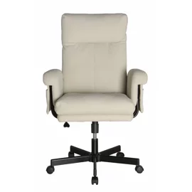 Scaun Ergonomic Velin, 74x73x107-116 CM, Baza metalica, Stofa, Crem