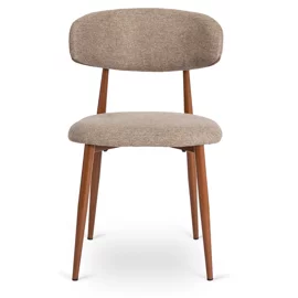 Scaun Fjord, 48x50x80 h cm, Structura Metalica, Sezut si Spatar Tapitate cu Stofa Beige