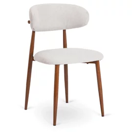 Scaun Fjord, 48x50x80 h cm, Structura Metalica, Sezut si Spatar Tapitate cu Stofa Gri Deschis