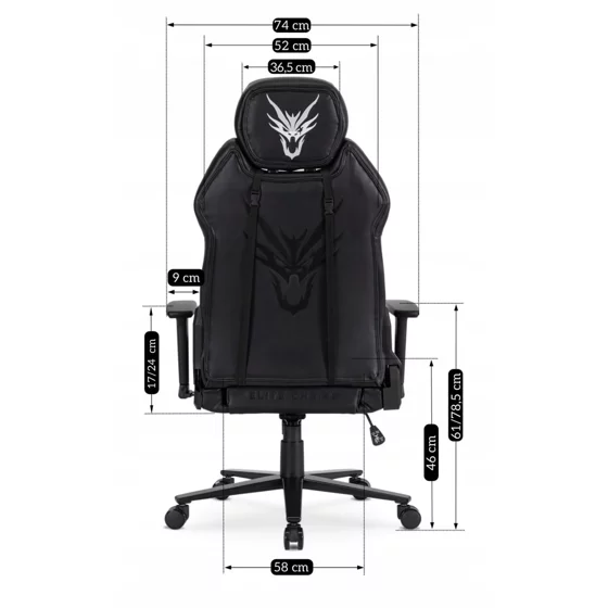 Scaun Gaming Fury, 74x70x125-141 h cm, Negru/Alb picture - 8