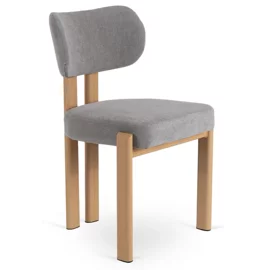 Scaun Grande, 50x52x80 h cm, Structura Metalica, Sezut si Spatar Tapitate cu Stofa Gri