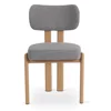 Scaun Grande, 50x52x80 h cm, Structura Metalica, Sezut si Spatar Tapitate cu Stofa Gri picture - 3