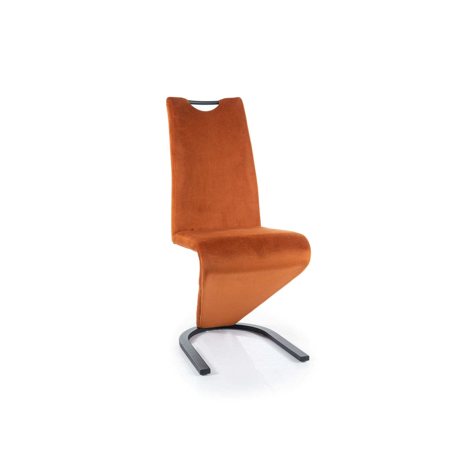 Scaun h090, 43x65x102 cm, velvet caramiziu