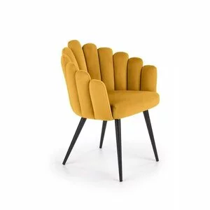 Scaun Hadsund 410, 52x62x85 cm, Catifea, Galben