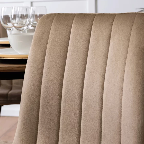 Scaun Iberia, 43x50x90,5 H CM, Structura metalica, Catifea Beige picture - 3